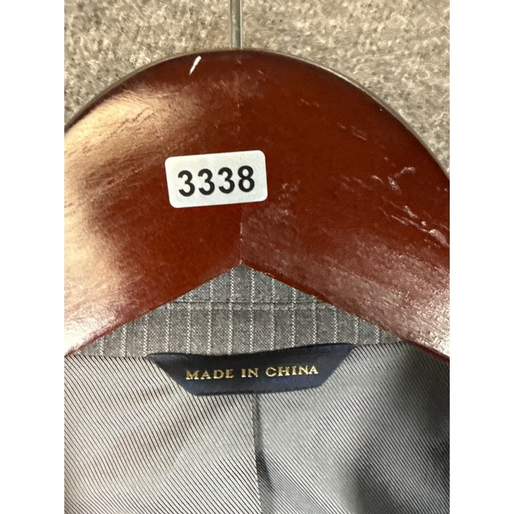 Banana Republic Modern Fit Grey Pinstripe Wool Suit Jacket Blazer Men 44R Career